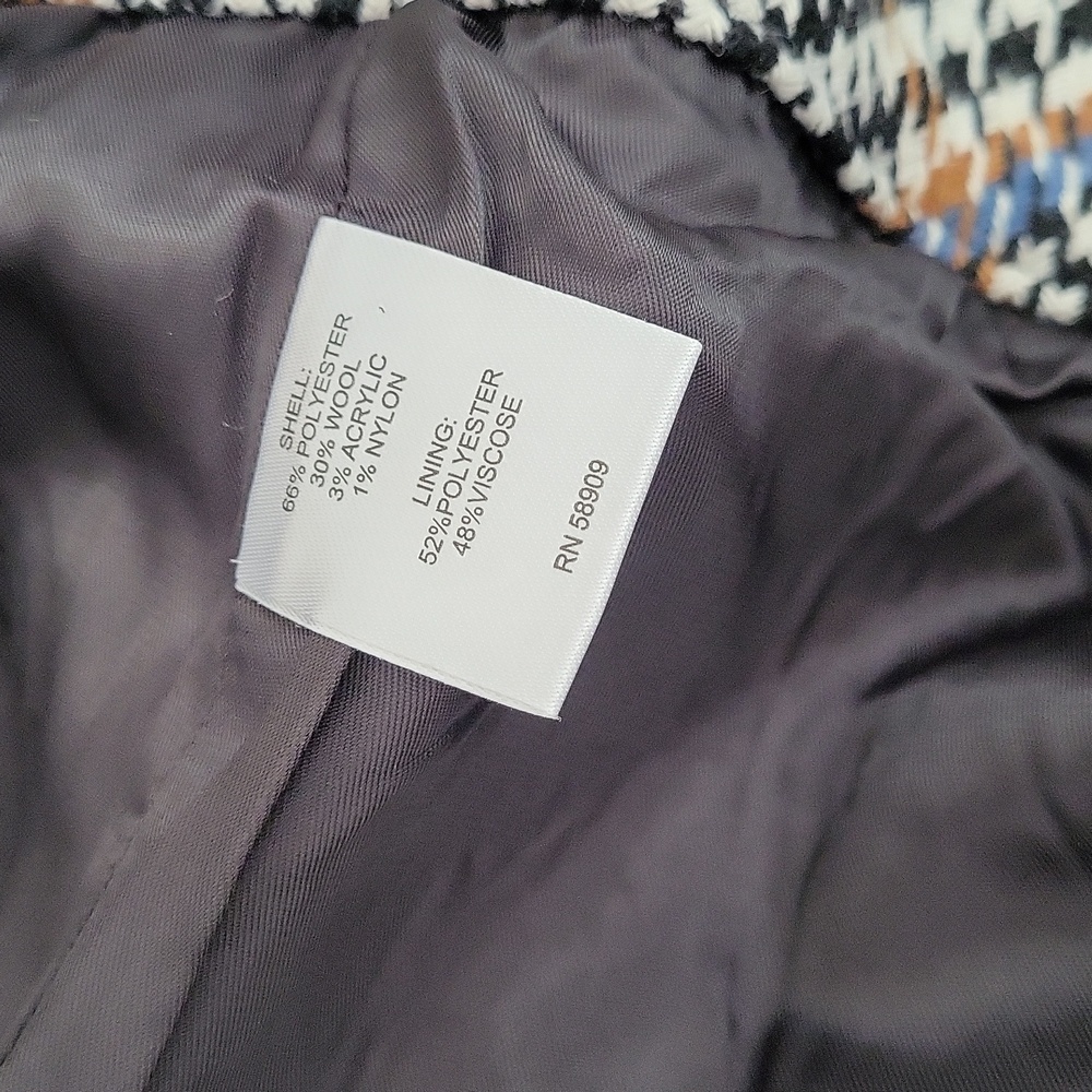 Le' AL.X Wool Blend Knit Plaid Cropped Jacket SZ M - Picture 7 of 8